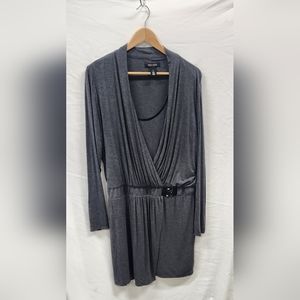 White House Black Market Size 14 Mid Length Gray Dress